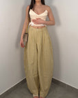 PANTALONE QUADRI GIALLO