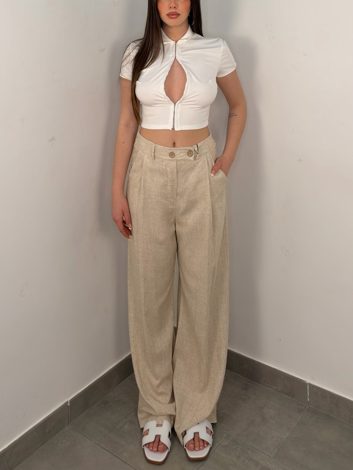 PANTALONE IN LINO