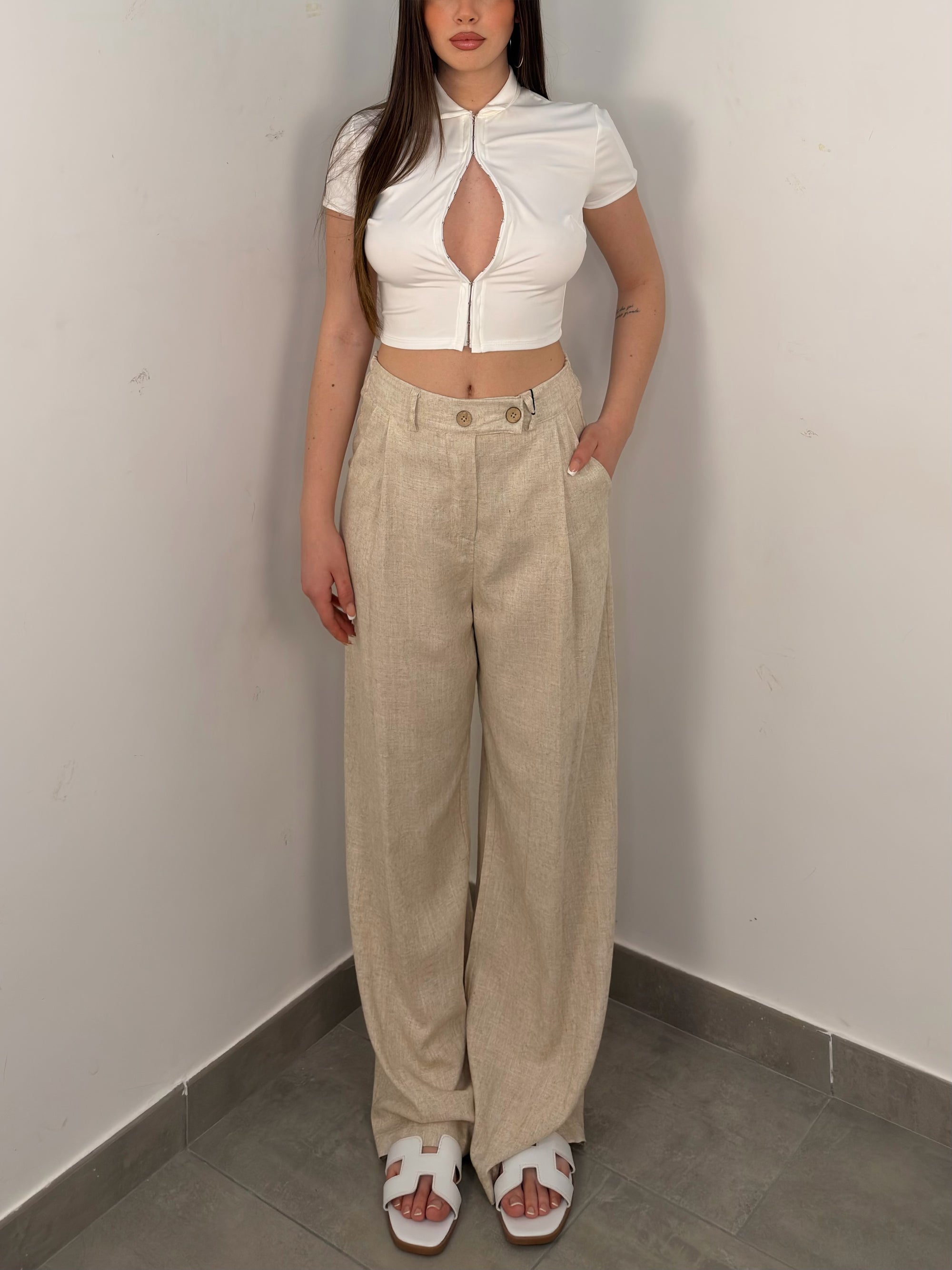 PANTALONE IN LINO